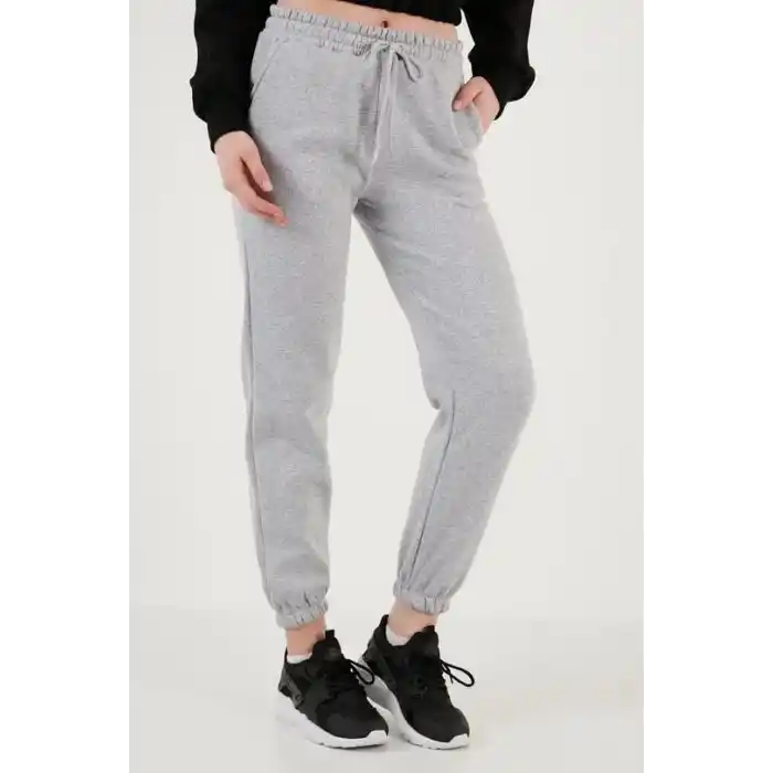 3 iplik şardonlu paça lastikli eşofman gri is001