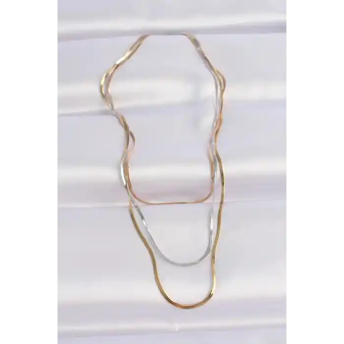 316L Çelik 3 Renkli İtalyan Zincir Çoklu Kolye