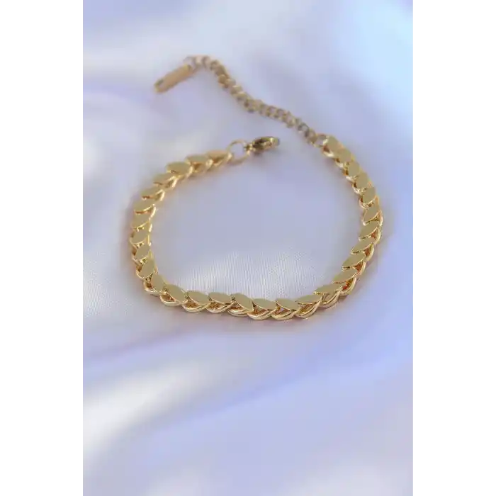 316L Çelik Arpa Gold Renk Kadın Bileklik