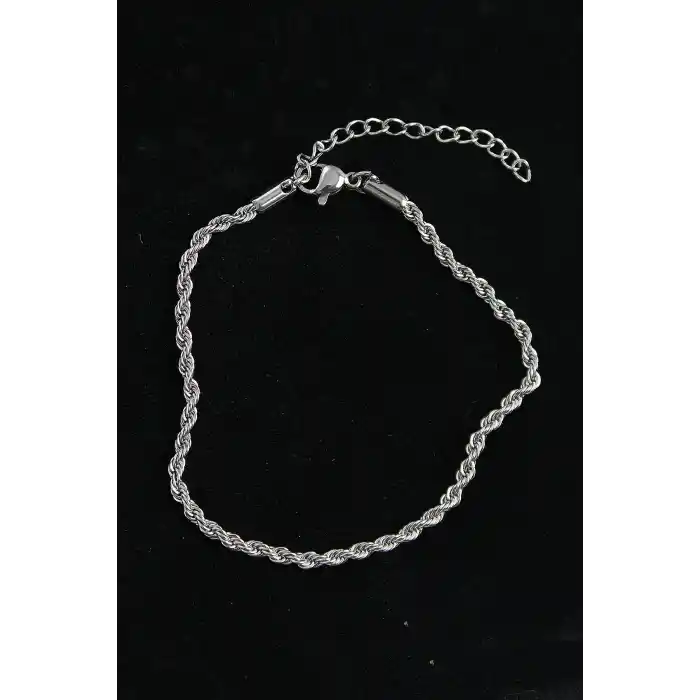 316L Çelik Burgu Model Gümüş Renk Erkek Bileklik