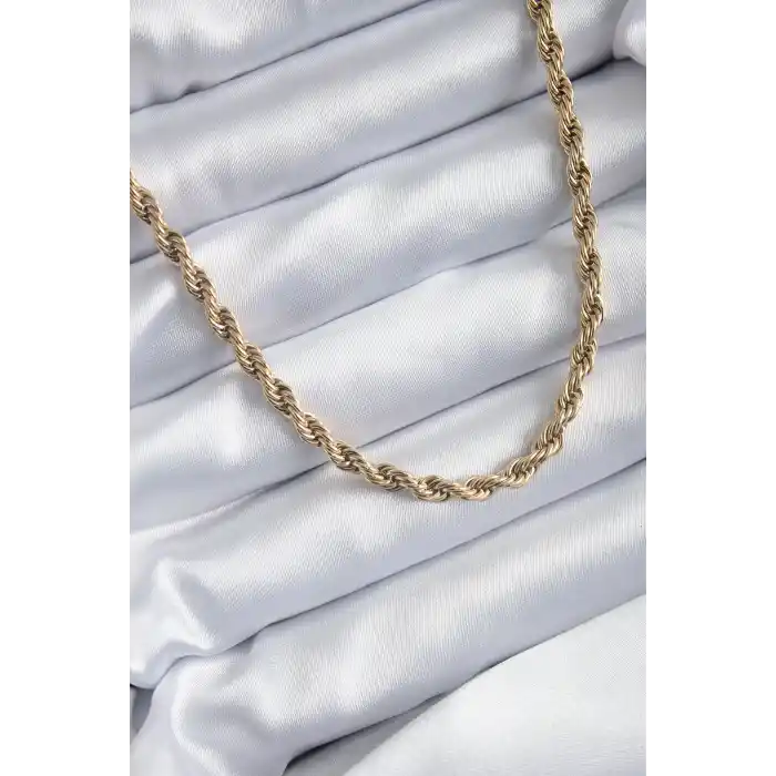 316L Çelik Gold Renk 60 cm Burgu Model Kadın Kolye