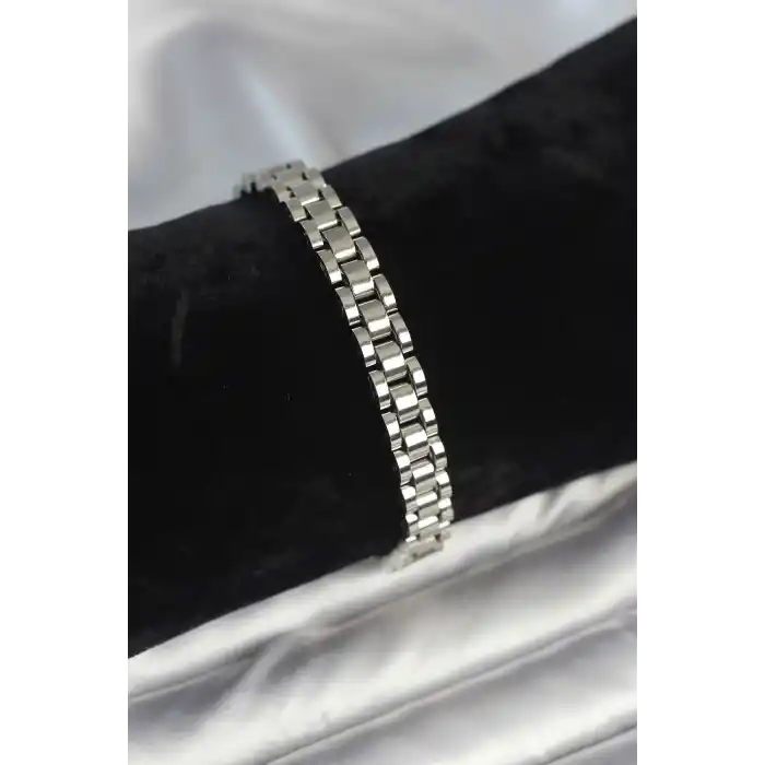 316L Çelik Gümüş Renk 7 mm Kalınlık Erkek Bileklik