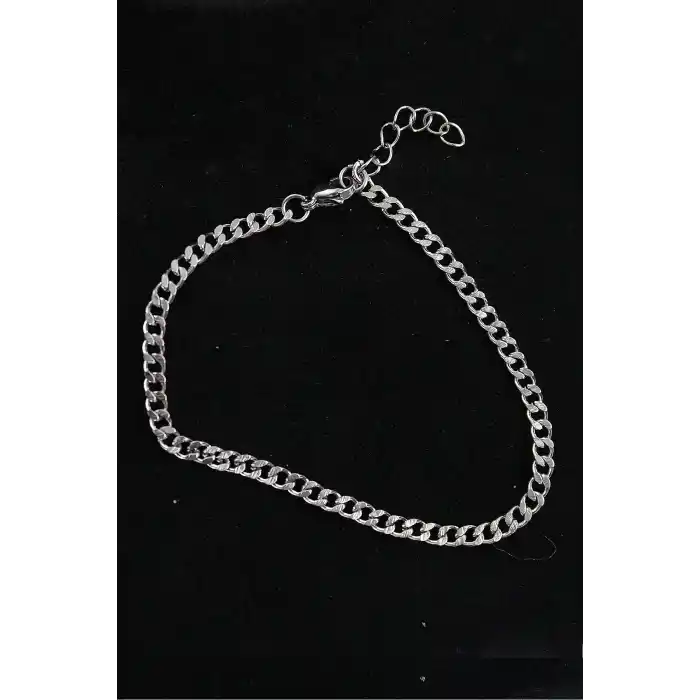 316L Çelik İnce Klasik Model Gümüş Renk Erkek Bileklik