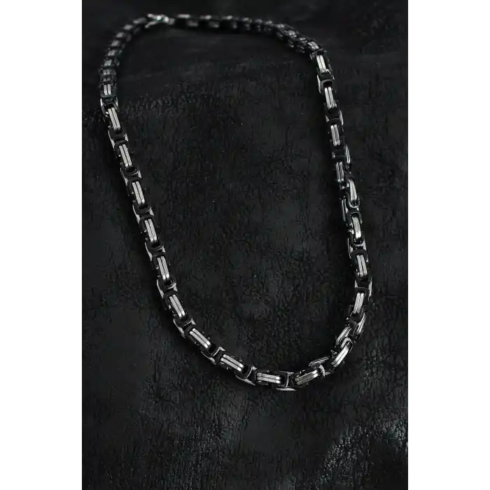 316L Çelik Kral Zincir Model Gümüş Renk Erkek Kolye