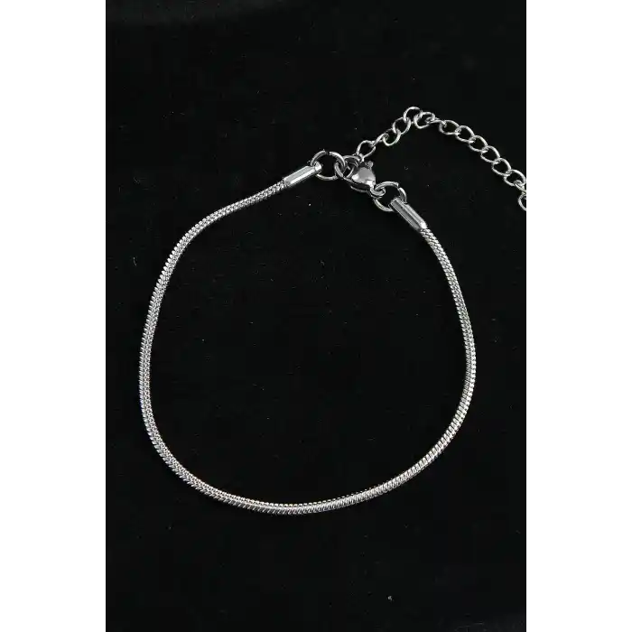 316L Çelik Oval İtalyan Model Gümüş Renk Erkek Bileklik