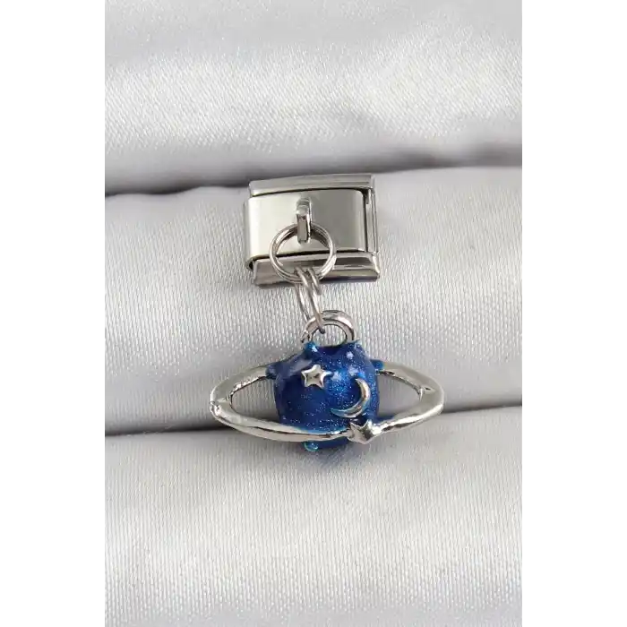 316L Çelik Sallantılı Satürn Model Gümüş Renk Nomination Charm