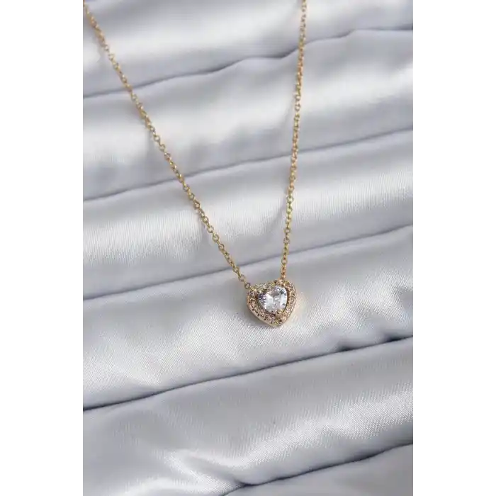 316L Çelik Zincir Gold Renk Charm Kadın Kolye