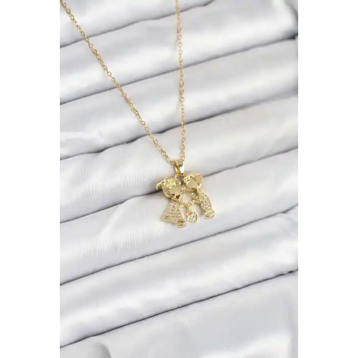 316L Çelik Zincir Gold Renk Erkek Kız Model Kadın Kolye