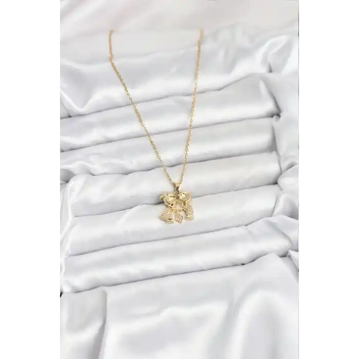 316L Çelik Zincir Gold Renk Erkek Kız Model Kadın Kolye