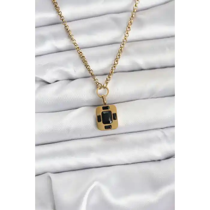316L Çelik Zincir Gold Renk Vintage Model Kadın Kolye