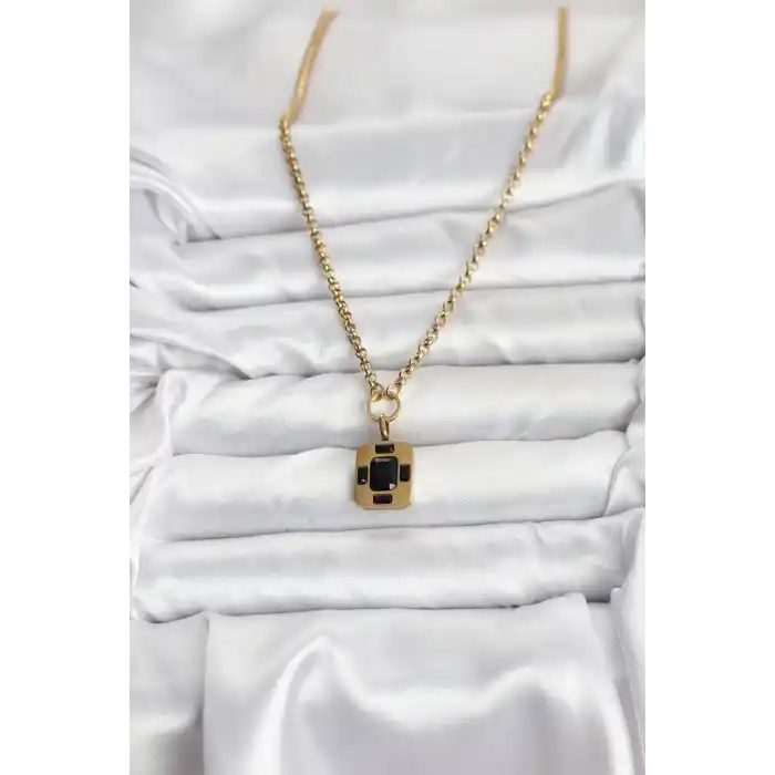316L Çelik Zincir Gold Renk Vintage Model Kadın Kolye