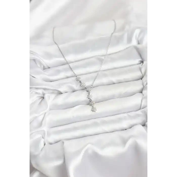 316L Çelik Zincir Gümüş Renk Kutup Yıldızı Model Kadın Kolye