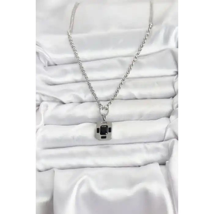 316L Çelik Zincir Gümüş Renk Vintage Model Kadın Kolye