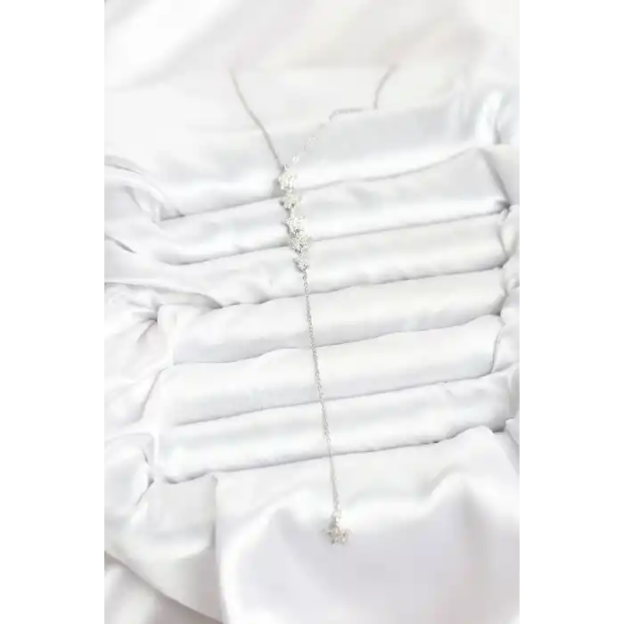 316L Çelik Zincir Gümüş Renk Yıldız Model Y Kolye