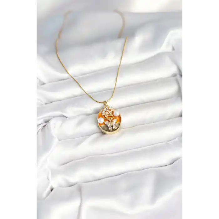 316L Çelik Zincir Kelebek Model Sanatsal Portre Kadın Kolye