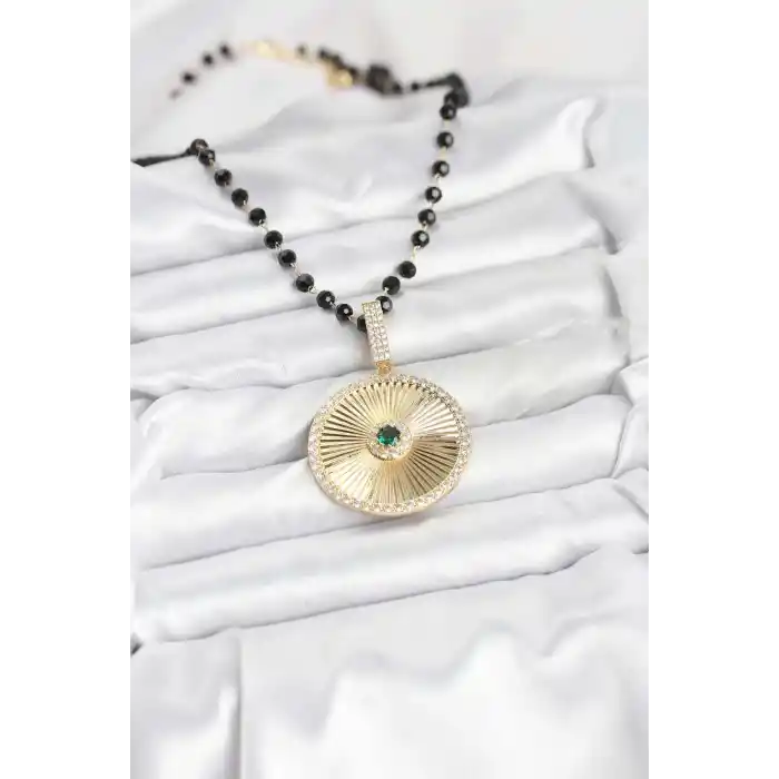 316L Çelik Zincir Kristal Boncuklu Kadın Kolye