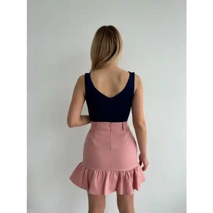 Altı fırfırlı etek pudra s24817