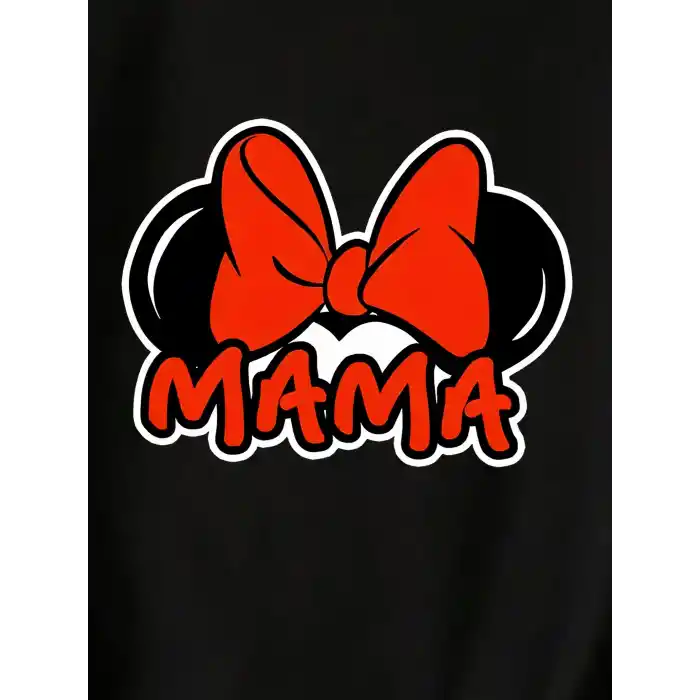 Anneler Günü Baskılı T-shirt - Siyah