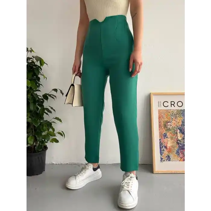 Atlas fletolu pantolon petrol yeşili
