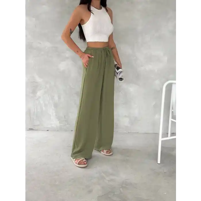 Ayrobin Oversize Kadın Pantalon - Mint Yeşili