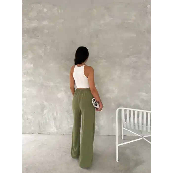 Ayrobin Oversize Kadın Pantalon - Mint Yeşili