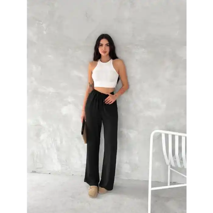 Ayrobin Oversize Kadın Pantalon - Siyah