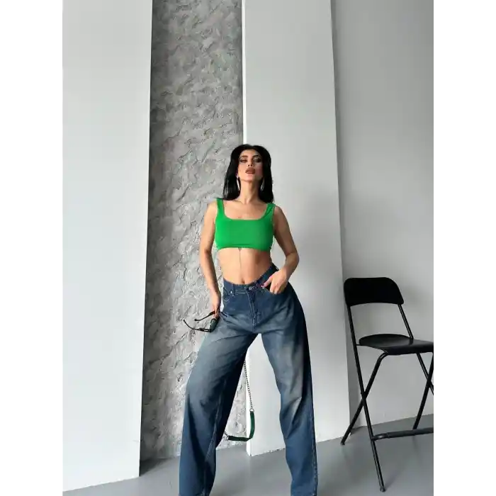 Baggy süper taş bıyık yıkama kahve tint jeans pantolon d2007