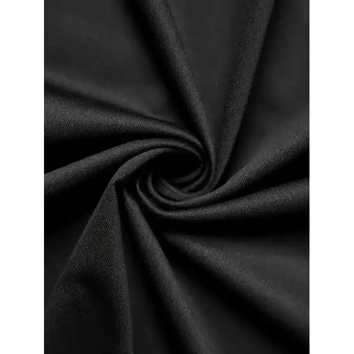 Benzersiz Sırt Baskılı Erkek Sokak Stili Bol Tişört - Nefes Alabilir Polyester, Makinede Yıkanabilir - Siyah