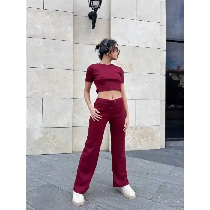 Bol paça pantolonlu alt üst takım