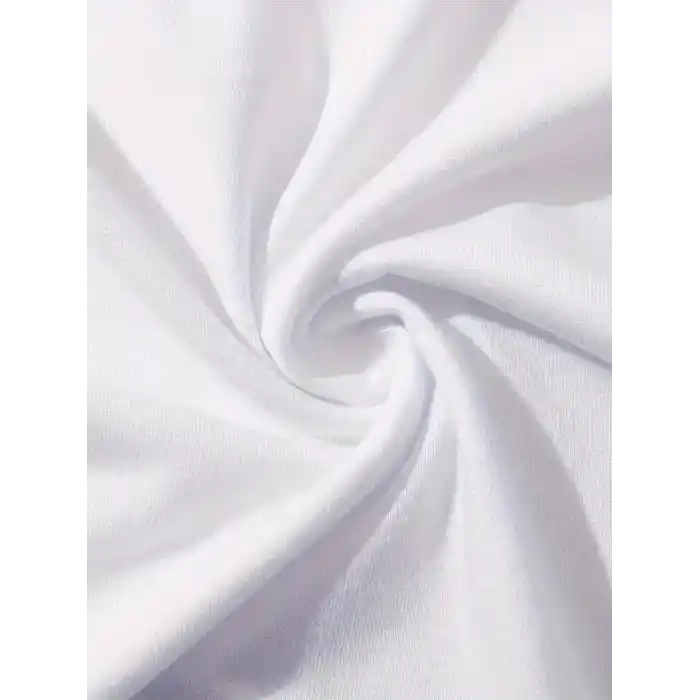 Brooklyn Harf Baskılı Düşük Omuzlu T-shirt, Rahat Kısa Kollu Bol T-shirt, Kadın Giyim - Beyaz