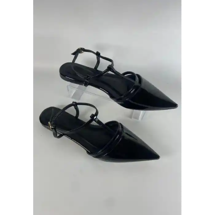 Canca Siyah Rugan Babet Ayakkabı