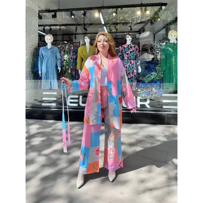 Ceketli baskılı takım