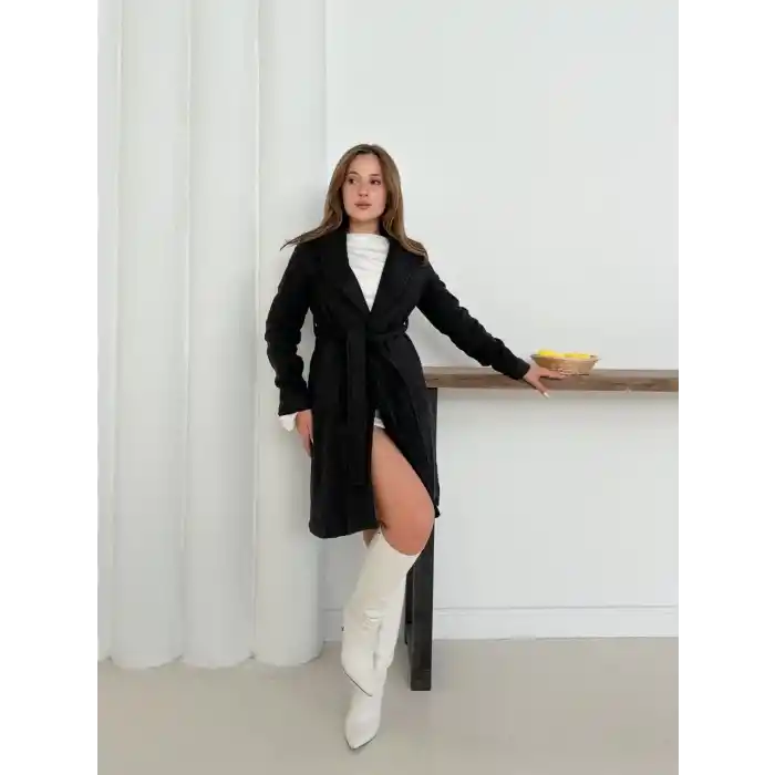 Cepli kuşaklı kaşe kaban antrasit st26458