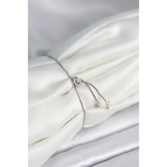 Çiçek Model Asansörlü Gümüş Renk Kadın Bileklik