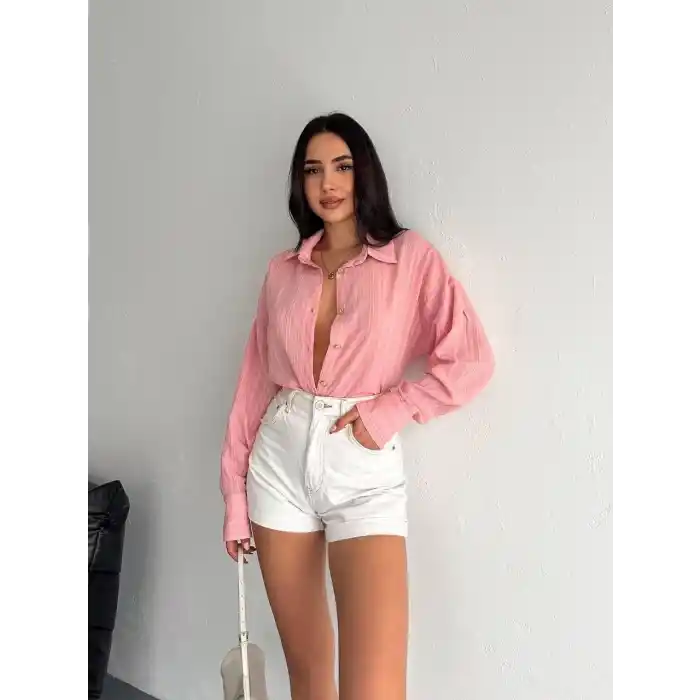 Çizgili oversize gömlek