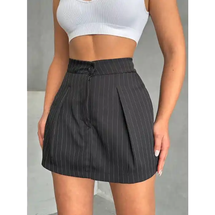 Çizgili şort etek