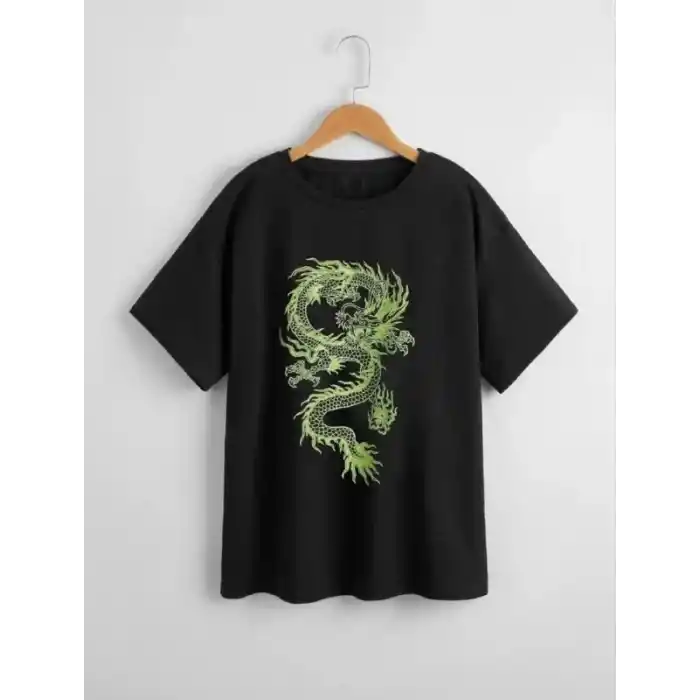 Çocuk Unisex Baskılı T-Shirt - Siyah
