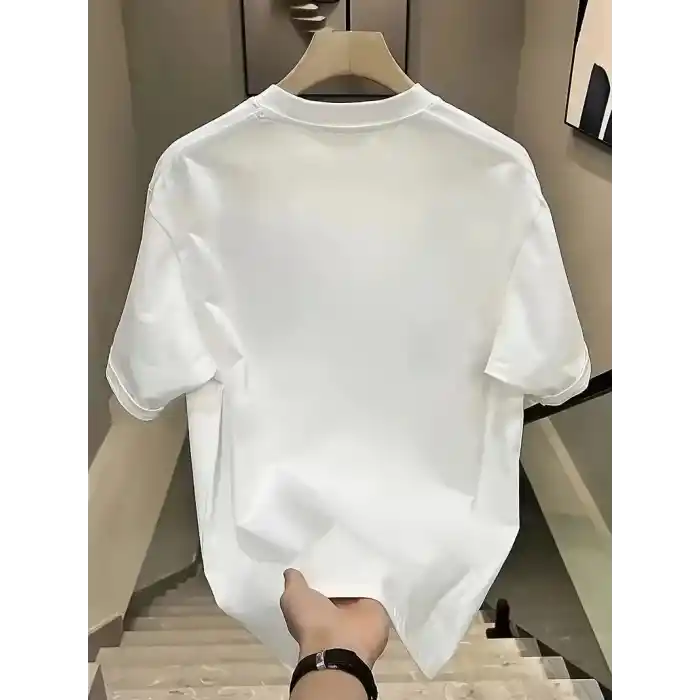 Day One Baskılı Oversize Bisiklet Yaka T-shirt - Beyaz