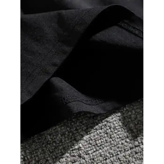 Erkek Dağ Grafikli Tişört, Yaz için Büyük Beden Rahat T-shirt - Siyah