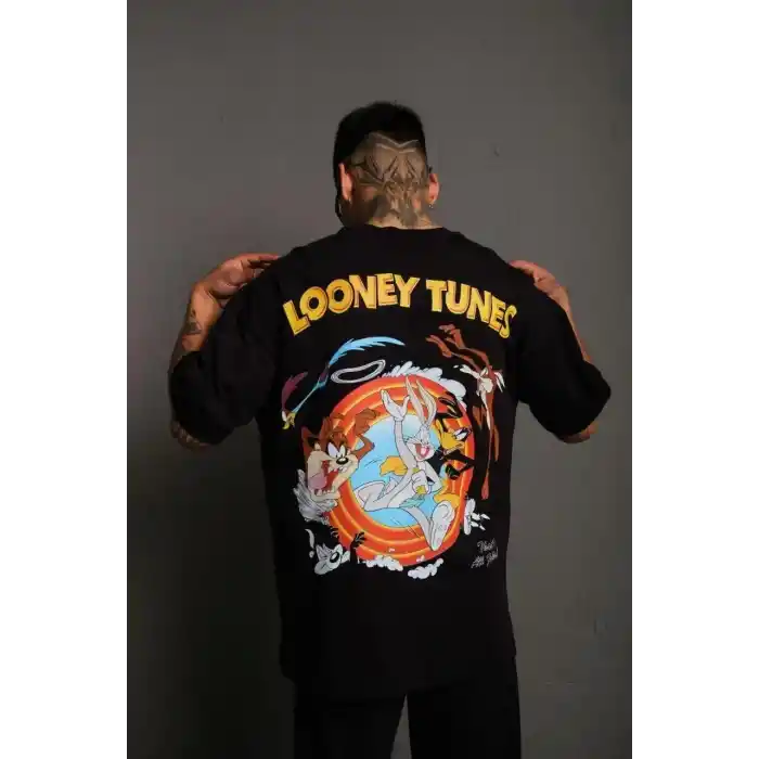 Erkek Dijital Baskılı T-Shirt - Siyah