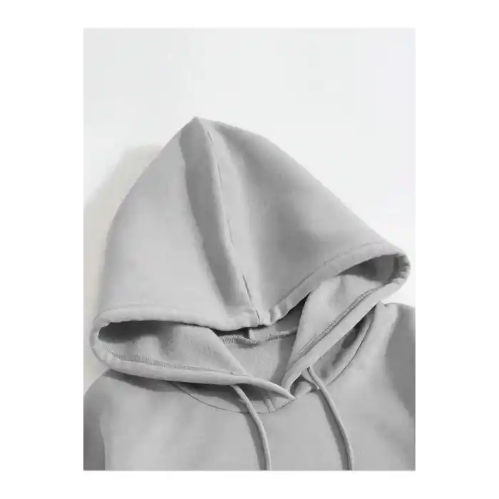Erkek Düz Kapüşonlu Sweat - Boyalı Gri
