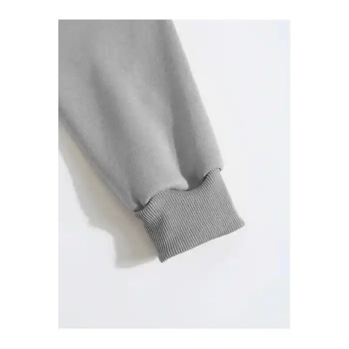 Erkek Düz Kapüşonlu Sweat - Boyalı Gri