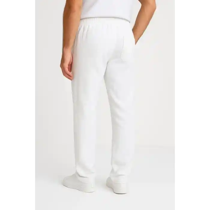 Erkek Keten Pantolon – Cepli, Beli Lastikli ve Bağcıklı, Nefes Alan Rahat Kalıp, Yazlık ve Baharlık Günlük Giyim, Şık & Konforlu Boru Paça Model - Beyaz