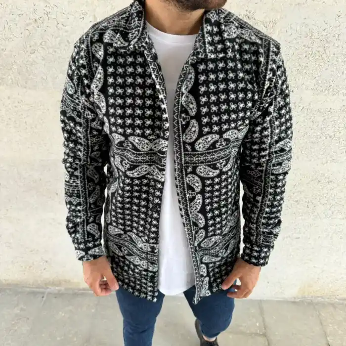 Erkek Polar Fermuarlı Sweatshirt – Kapüşonsuz, Cepli, Yumuşak Dokulu, Oversize Rahat Kalıp, Kışlık Sıcak Tutan Fermuarlı Üst - Siyah