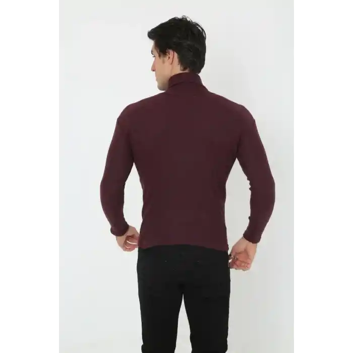 Erkek Tam Boğazlı Fitilli Likrali Koşkorse Badi - Bordo