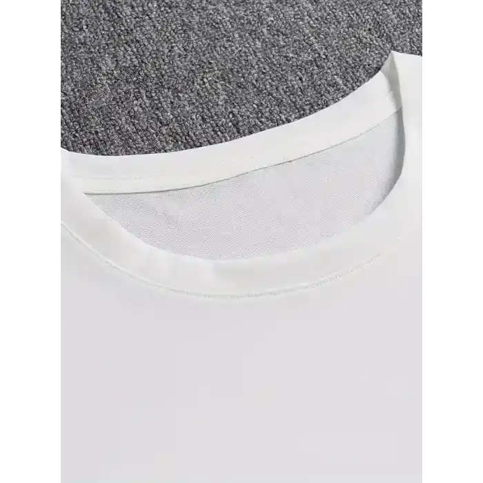 erkekler için Ön Arka Baskılı PERFECTLY günlük Kısa Kol tişört - Beyaz