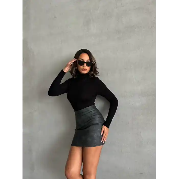 Eskitme deri mini etek