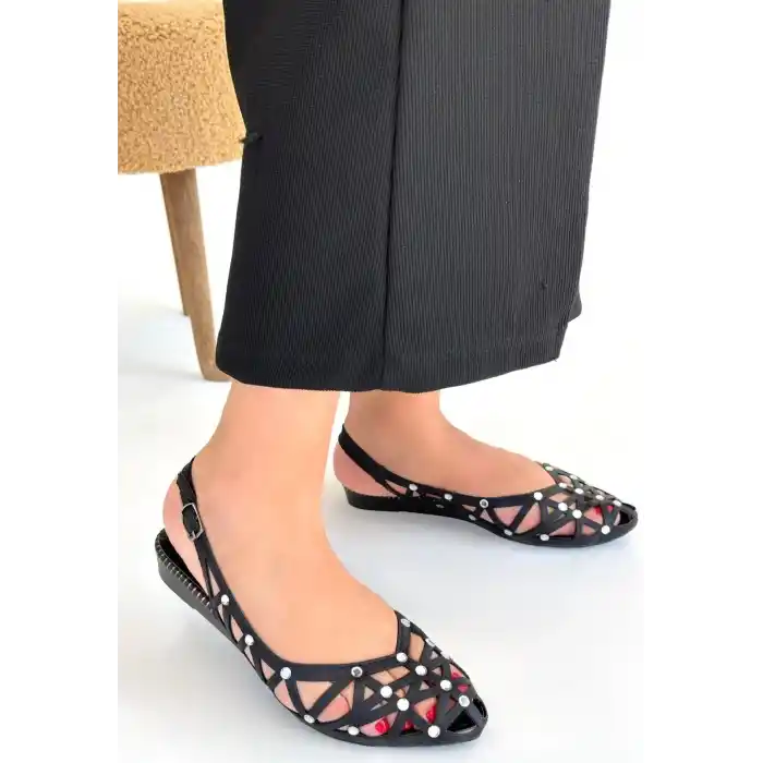 Faty Siyah Cilt Babet Ayakkabı