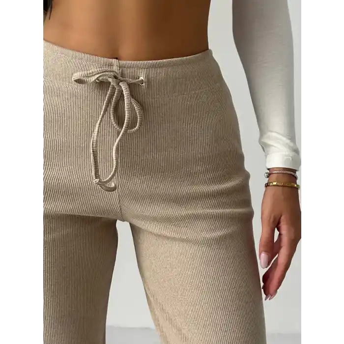 Fit comfort bej salaş pantolon A6011