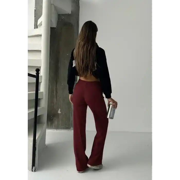 Fit comfort bej salaş pantolon bordo A6011